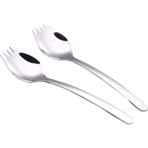 Food Grade Stainless Steel Spork Glossy Polish Noodle Spoon Western Knife Fork Teaspoon Dinner Spoon LX7755