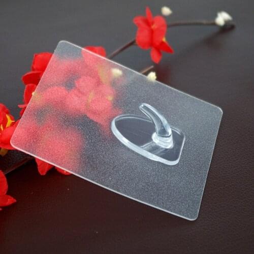 6PCs Transparent Strong Self Adhesive Door Wall Hangers Towel Mop Handbag Holder Hooks For Hanging Kitchen Bathroom Accessories