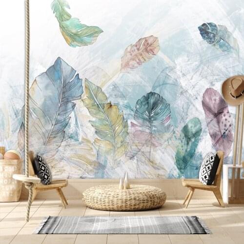 3d Retro Custom Nordic Jungle Leaves Wallpapers for Living Room Walls Paper In Rolls Self Adhesive Contact Vinyl Murals Sticker