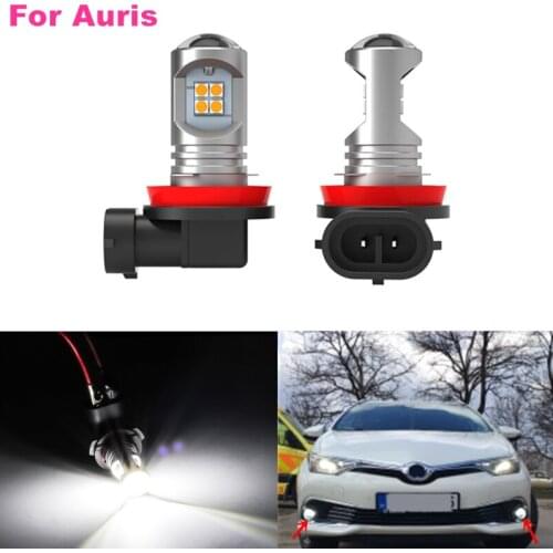 For Toyota Auris 2013 2014 2015 2016 2017 2018 2x Canbus Error Free White 12W 6000k LED Car Front Fog Lamp