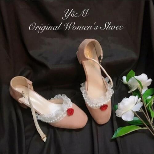 Lolita hand-made French retro Mary Jane thick heel catwalk elegant tea party bridesmaid fairy princess cheongsam shoes A