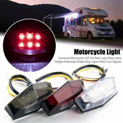 Universal Motorcycle 11 LED Stop Brake Lights Signal Indicator Motorbike Blinker Turn Signals Tail Lamp Moto