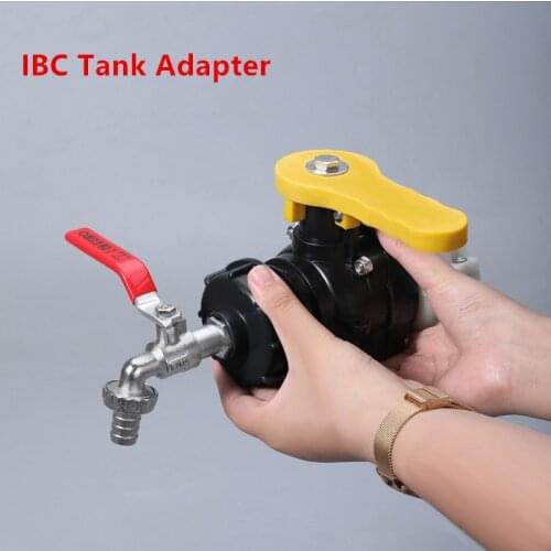 High quality IBC Tank Adapter S60X6 To Iron Brass Tap 1/2" 3/4" Replacement Valve Garden Water Connectors Water Ttank