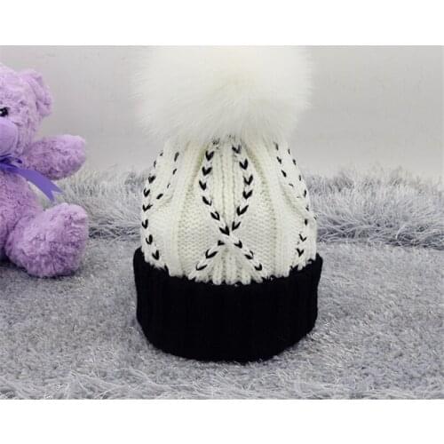 Real Fox Fur Pom Poms Winter Woman Wool Hats High Quality Knitted Thicken Warm Casual Skullies Beanies