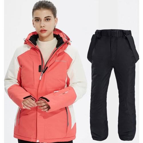 Womens Ski Suit New Winter Outdoor Warm Windproof Waterproof Ski Jacket Ski Pants Female Breathable Skiing Snowboarding Suit