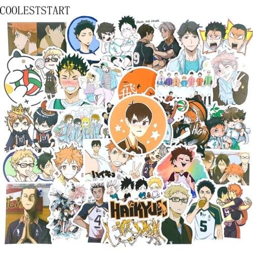 50 Pcs/pack Cartoon Anime Haikyuu!! Stickers Toys For Motorcycles Laptop Skateboards Phones Hand Diaries Scrapbooks Car Sticker