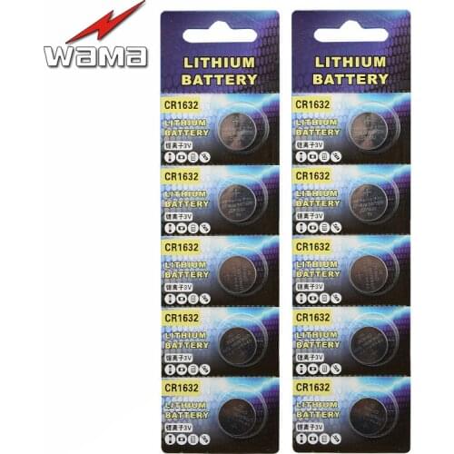 10x Wama CR1632 Coin Batteries LM1632 BR1632 ECR1632 DL1632 Car Remote Control Burglar Alarm Key 3V Lithium Button Cell Battery