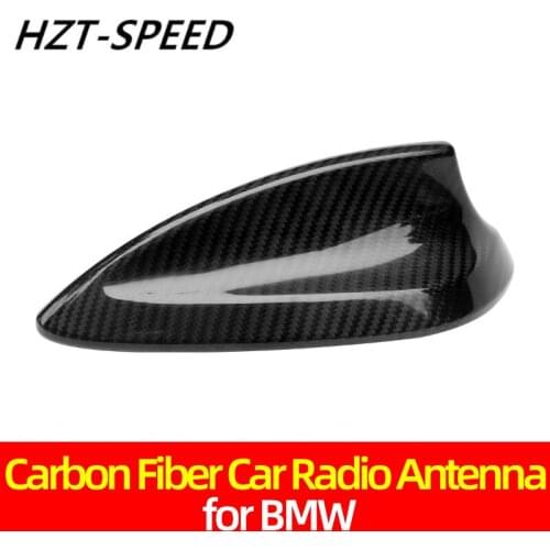2012 - 2019 Carbon Fiber Car Roof Super Shark Fin Car Radio Roof Antenna Decoration 1 2 3 X1 X5 X6 Series for BMW