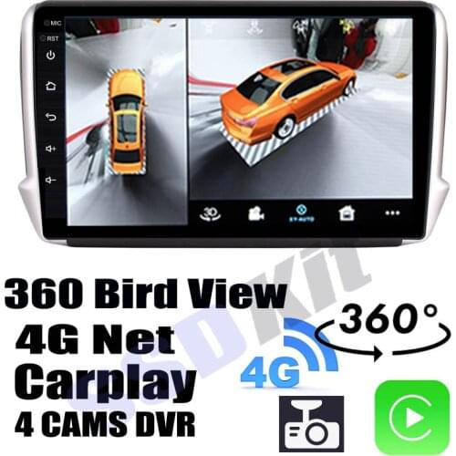 Car Audio Navigation GPS Carplay DVR 360 Birdview Around 4G System For Peugeot 208 A9 2008 A94 2012~2019