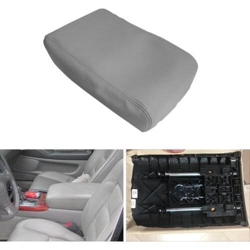Car Microfiber Leather Center Control Lid Armrest Box Cover Trim For Lexus GS300 GS400 GS430 1999 2000 2001 2002 2003 2004 Gray