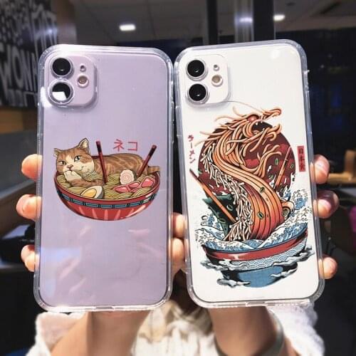 Phone Case for IPhone 11 Pro XR X XS MAX SE 2020 7 8 6Plus Cute Cat Animal Cartoon Soft TPU Cover Coque for IPhone 12