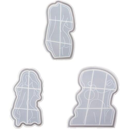 DIY Epoxy Crystal Resin Girl Model Body Abstract Plate Mirror Tray Silicone Mold for Home Decor for Epoxy Resin New