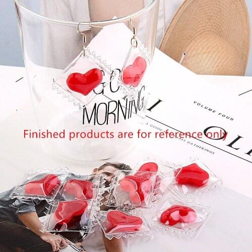 Diy jewelry making 30pcs/lot Creative Funny candy hearts shape fashion beads charms fit earring/keychain pendants accessory