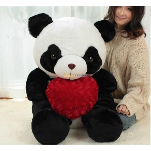 Fancytrader 47'' / 120cm Super Funny Huge Soft Stuffed Fat Lovely Heart Giant Panda Plush Toy, Nice Gift, Free Shipping FT50780