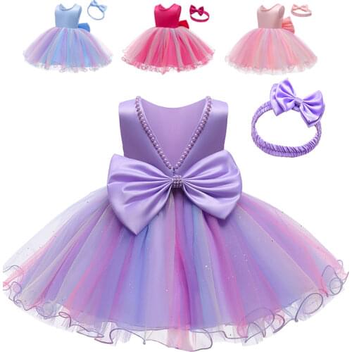 Newborn Baby Girls Princess Dress 2021 Wedding Party Christmas Kids Dresses For Baby 1st Birthday Dress Sequins Infant vestidos