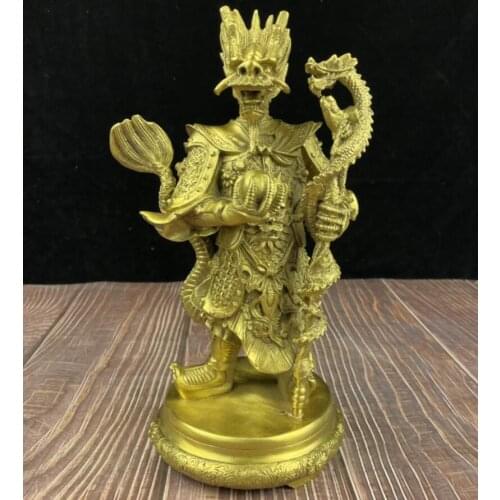 China seiko brass east sea dragon king crafts statue
