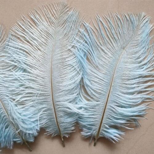 Beautiful Water blue ostrich feather 10 pcs feather length 6-8 inches / 15-20 cm DIY wedding costumes and hat decorations