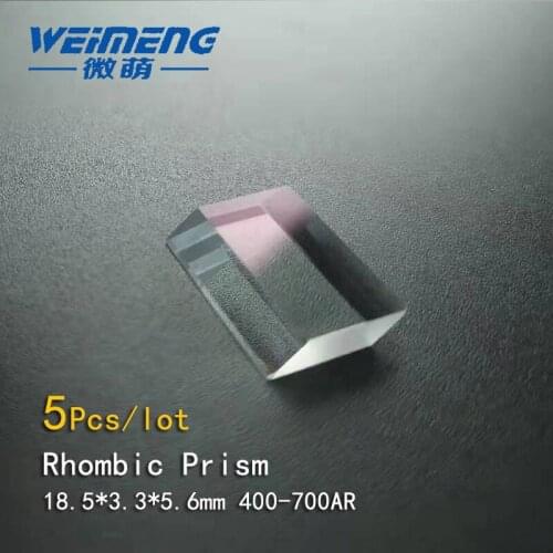 Weimeng 5pcs rhombic prism laser lens 18.5*3.3*5.6mm 400-700nm AR coatinfg H-K9L material for stereomicroscope, periscope