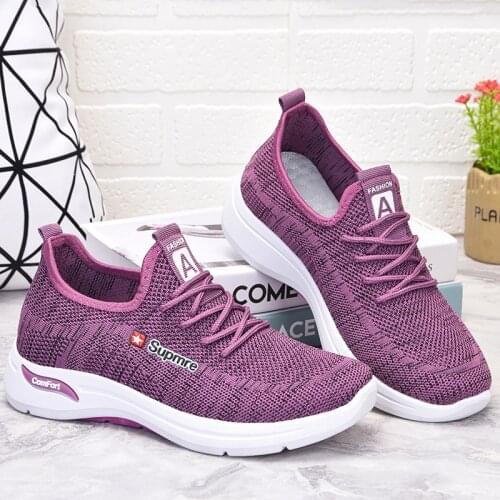 Summer Mesh Womens Shoes Breathable Lightweight Sports Shoes Casual Fashion Soft-soled Shoes Spring 2021