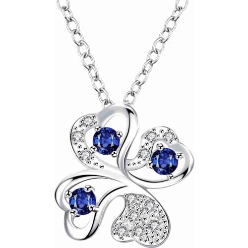 Hot sell Fashion New Brand Design Luxurio silver plated pendant necklace Quatrefoil Beaded collares Gift for her