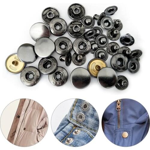 10 Sets Metal Press Studs Sewing Button Copper Material Button Fasteners Sewing Leather DIY Craft Clothes Bag Accessories