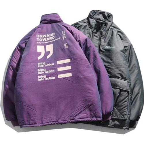 Fashion Letter Printing Fashionable Breadwear Thickened Cotton Garments Couples with long sleeved loose jackets