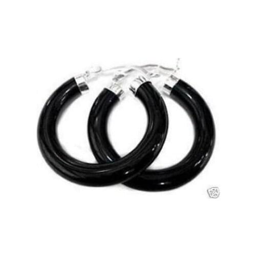 Mujer wedding Gift word Love Wholesale price BEAUTIFUL BLACK GEM DANGLE EARRING AAA women sterling--jewelry