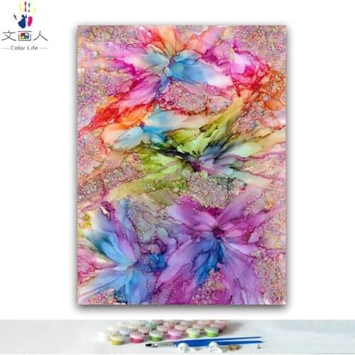 New 5d DIY colorings pictures by numbers withColorful flowers painting picture drawing painting