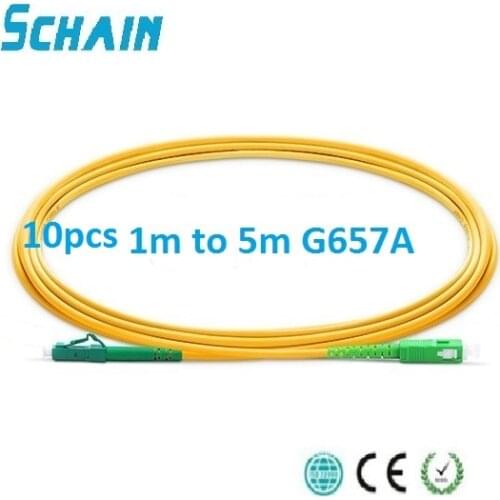 10pcs SC LC APC Patchcord Optical Patch Cord 2.0mm PVC G657 Fiber Jumper Simplex SM FTTH Optic Cable Fibra Optica