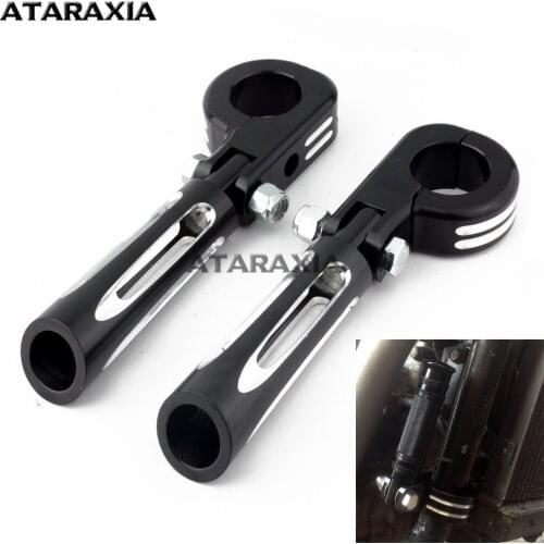 1.25" 32mm Motorcycle Foot Pegs Highway Engine Guard Crash Bars Footrest Mount Clamp For Harley Road King Electra Glide Softail