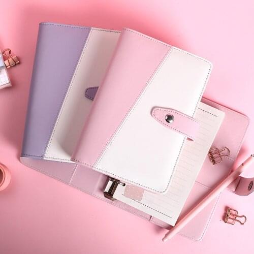 Diary Colorful A5/A6 PU Macaroon Loose-Leaf Cover Binder Dairy Notebooks Hard Cover Refill Journal Travelers Leather Cover