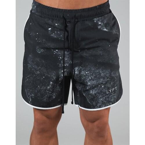 Summer mens running sports shorts new mens fashion starry sky jogging shorts mens gym fitness fitness training shorts