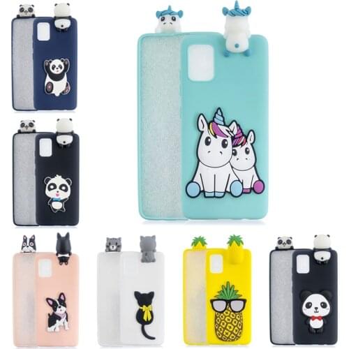 3D Cute Panda Unicorn Puppy Silicon Phone Case on For Samsung S20 Ultra S10e S8 S9 S10 S20 Plus S7 S6 Edge Note10 9 8 Case Funda
