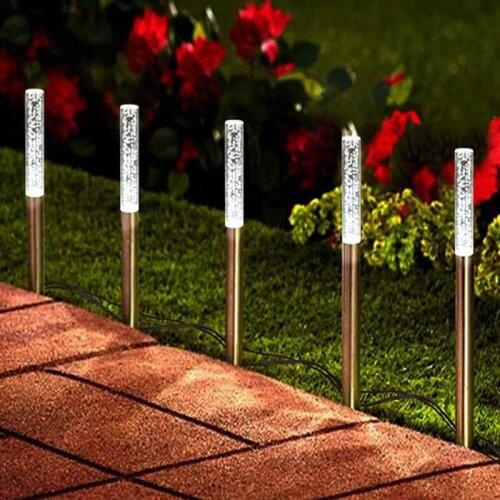 LED Solar Power Tube Lights Lamps Acrylic Bubble Pathway Lawn Landscape Decoration Garden Stick Stake Light Lamp Set