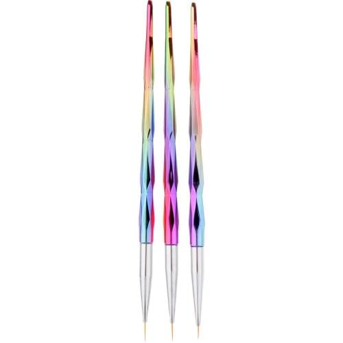 3 PCS Mermaid Tail Stick UV Gel Polish Nail Art Drawing Painting Pen Brushes