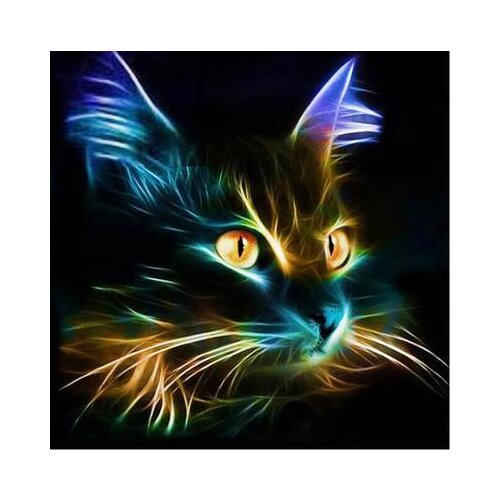 5D Full Diamond Painting Dark Light Cat DIY Diamond Painting