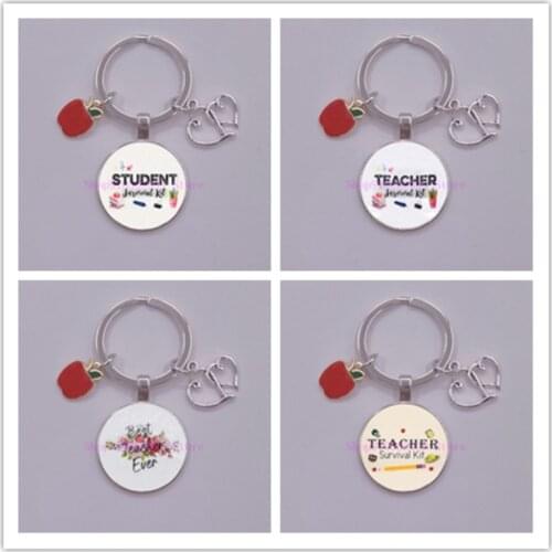 Music Classroom Teacher Student keychain,convex round glass pendant keychain,Teachers Day Gift,Thank you Teacher Enlightenment