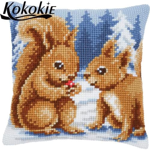 Decorative cushion cross stitch pillow kits cartoon throw pillowcase material for handicraft Embroidery yarn Needlework Sets