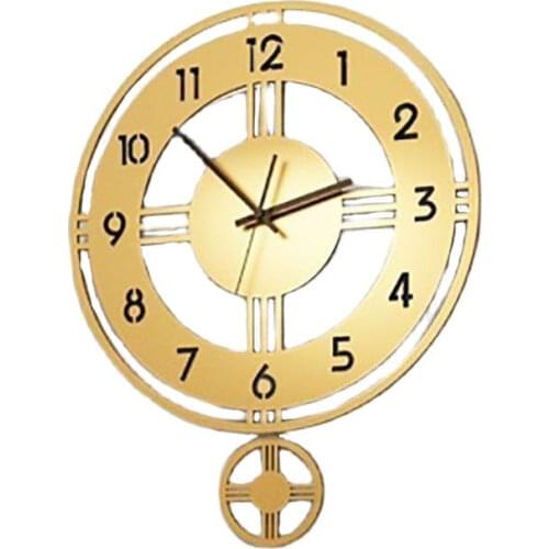 European Large Wall Clock 3d Living Room Pendulum Clock Wall Decor Stainless Steel Creative Loft Reloj De Pared Decorative SC198