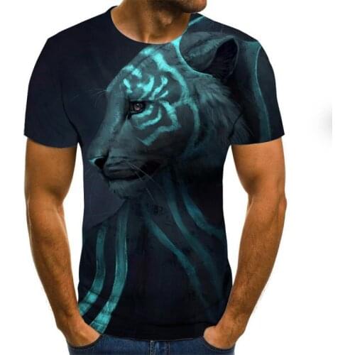 Summer 3d Wolf T Shirt Men Streetwear Round Neck Short Sleeve Tees Tops Funny Animal Male Clothes Casual 3d Print Tshirt