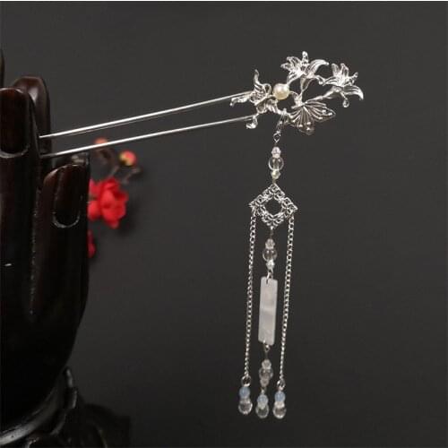 Hanfu Ancient Ornaments Headdress New Chinese Hair accessories Hairsticks Metal Hair Pins Tassel Step Swinging Hairpin