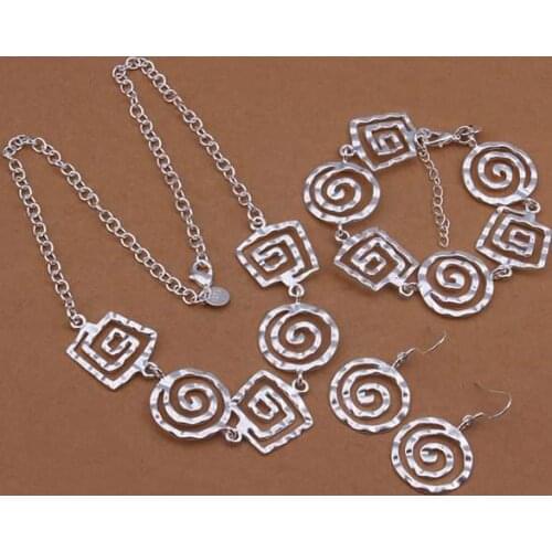 S430 925 sterling silver jewelry set, fashion jewelry set Bracelet Necklace Earring /arfajima ghjaoyqa