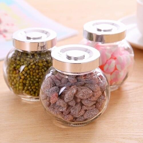 1pc Small Glass Jars Sealed Cans Transparent Storage Tank Storage Box Salt And Sugar Jar