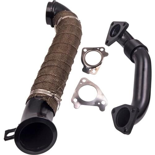 3"Turbo Downpipe&Passenger Side Up-Pipe For LB7 LLY LMM LML 6.6L Duramax Black