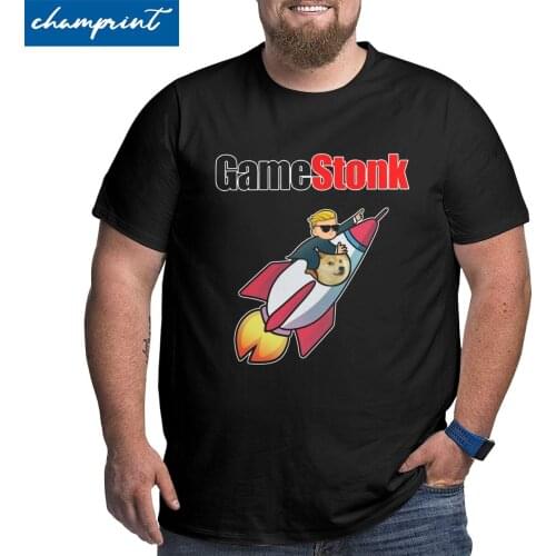 Men Game Stonk Dogecoin To The Moon T Shirts Gamestop Wallstreetbets The Kid Clothes Big Tall Tee Shirt Big Size 6XL T-Shirts