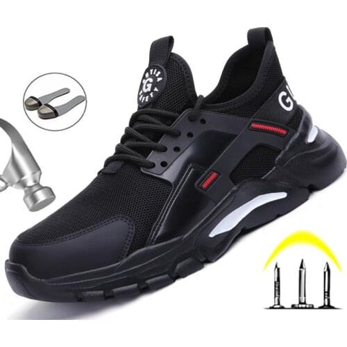 Indestructible Men Shoes Safety Work Steel Toe Cap Puncture-Proof Boots Lightweight Breathable Sneakers Outdoor Mens Footwear