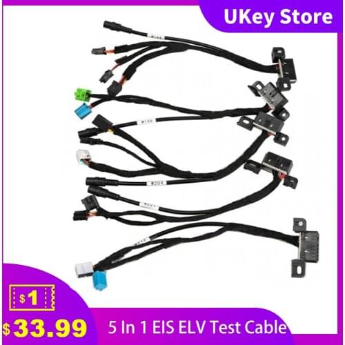 New 5 In 1 EIS ELV Test Cables for Mercedes Test Line for W204 W212 W221 W164 W166 Works With VVDI MB BGA TOOL and CGDI Prog MB