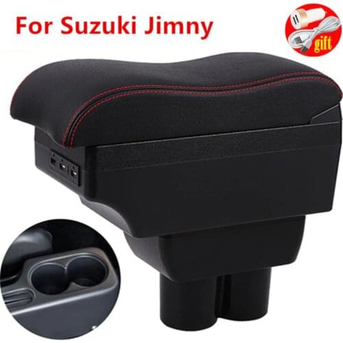 For Suzuki Jimny Armrest box Interior Parts special Retrofit parts Car Armrest Center Storage box with USB LED light