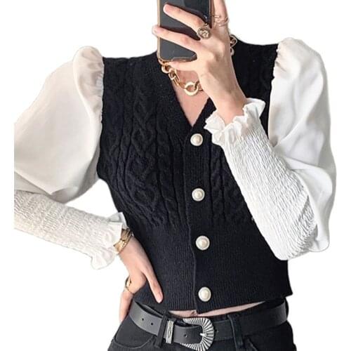 Casual knit cardigan 2021 early autumn long-sleeved long-sleeved waist short knitted top Korean fashion womens clothing