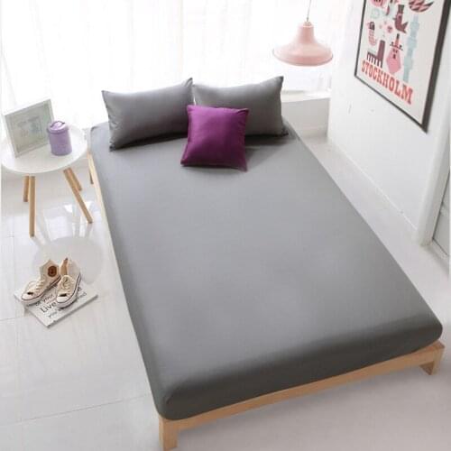 Solid Bed Sheet 100% Cotton Bed Cover Fitted Sheet Mattress Cover pillowcase Four Corners With Elastic Band Bed Sheet colorful